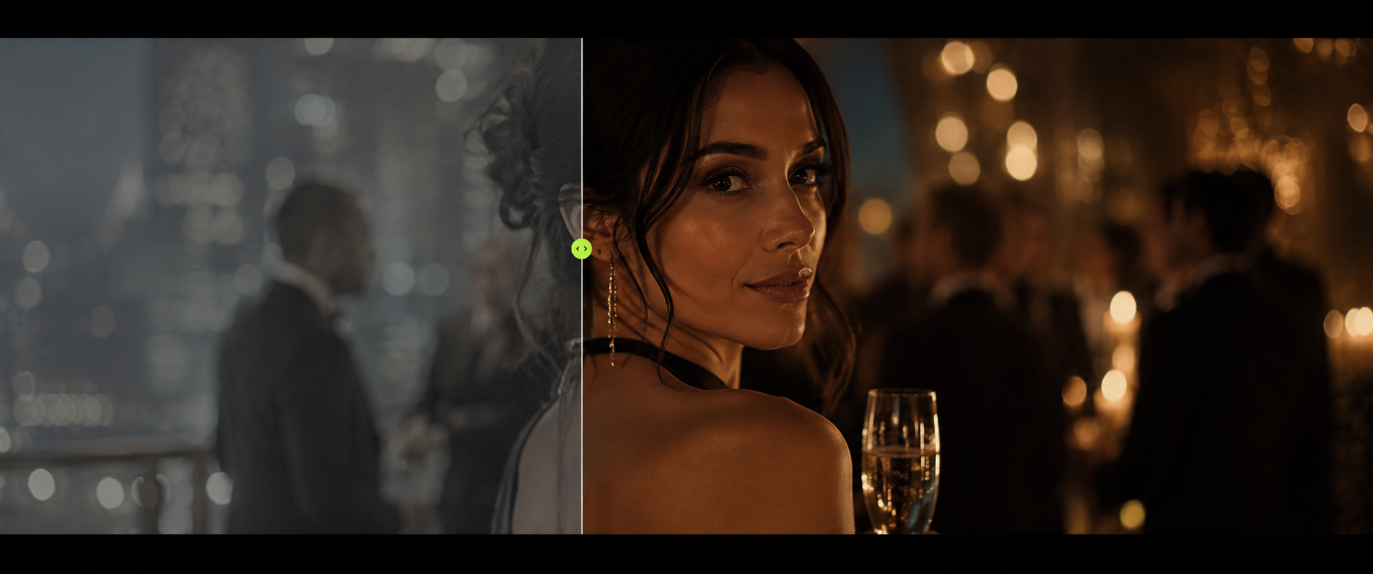 Luxury Event golden gala before after LUT sample